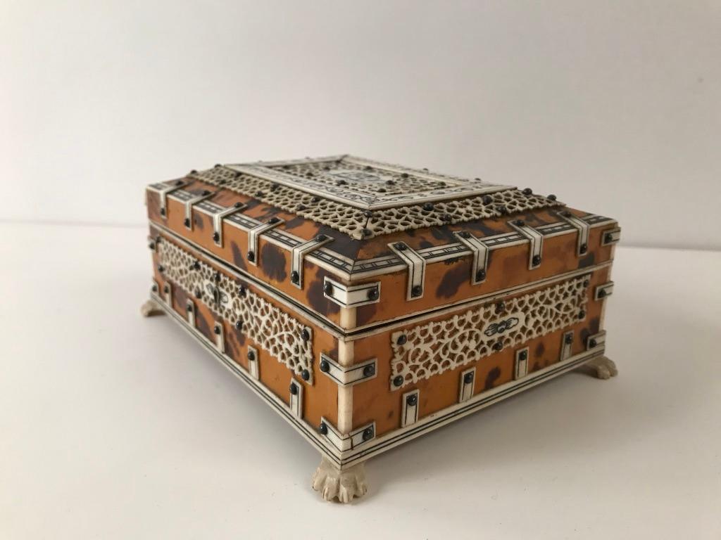 Anglo Indian Bone and Tortoise Shell Box 2