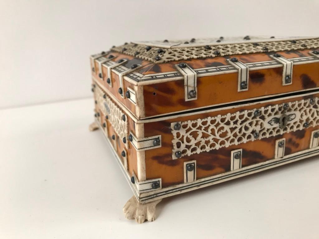 Anglo Indian Bone and Tortoise Shell Box 1