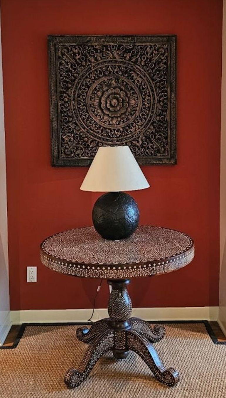 Anglo Indian bone inlaid Center Pedestal Table For Sale 9