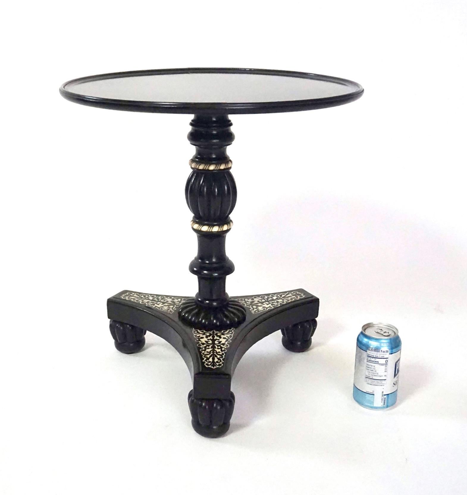 Anglo-Indian Bone Inlaid Ebony Petite Occasional Table or Stand, circa 1840 5