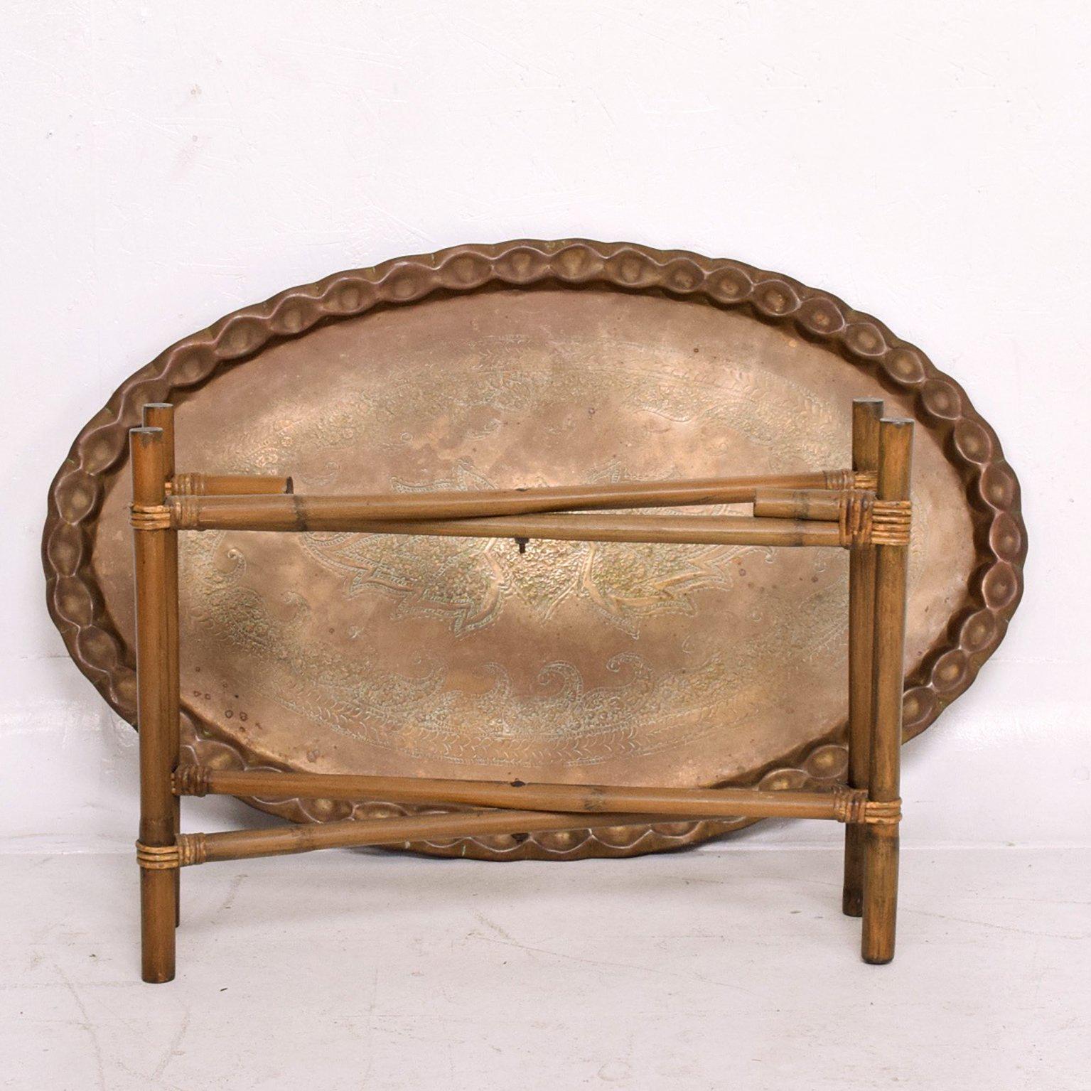 Anglo Indian Brass and Bamboo Coffee Table, Hollywood Regency 3