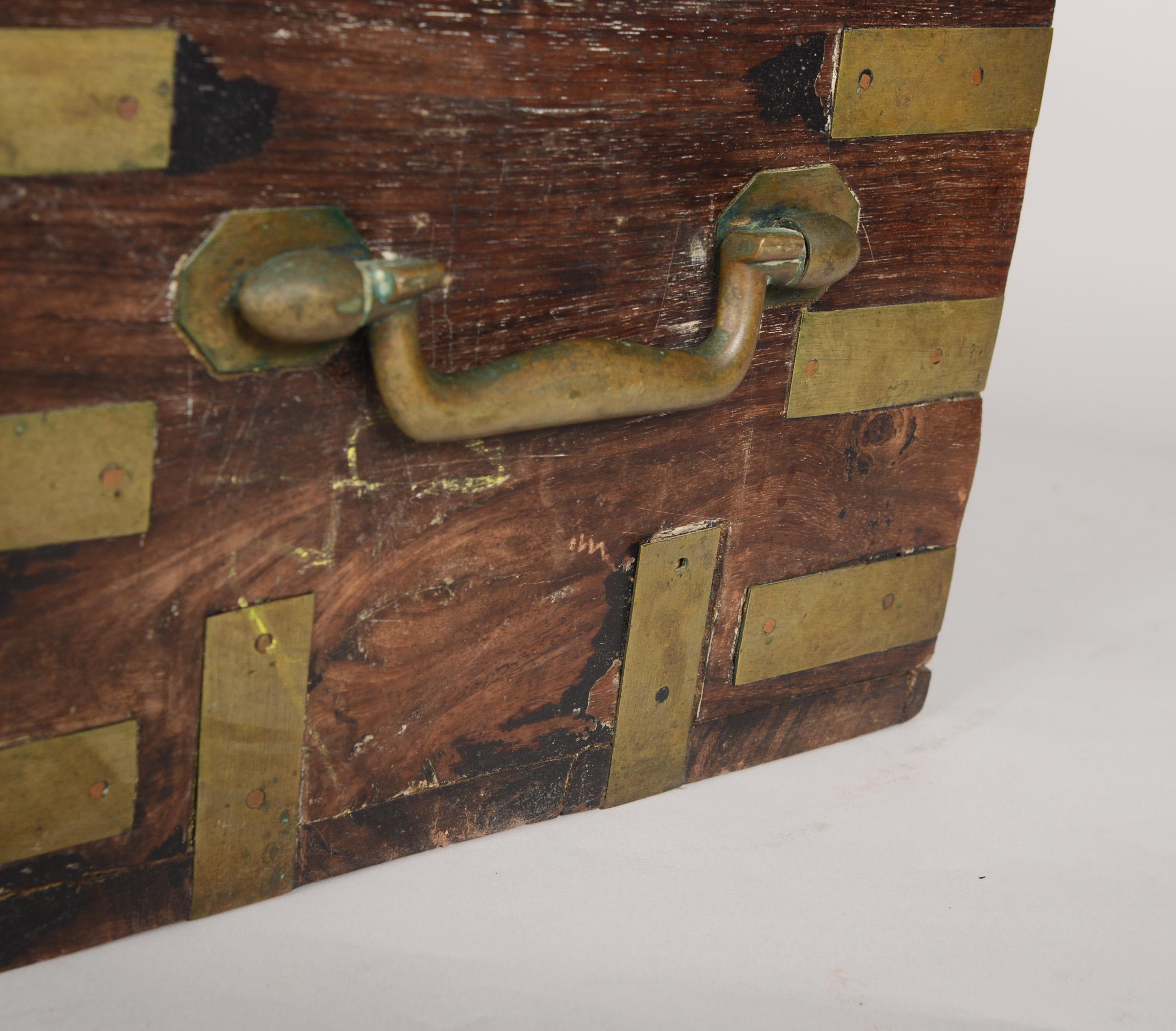 Anglo Indian Brass and Hardwood Chest For Sale 10