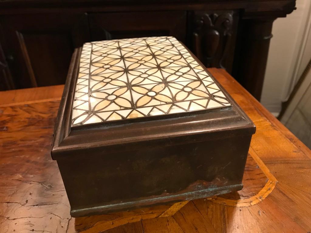 Anglo-Indian Anglo Indian Brass Box with Bone Inlay For Sale