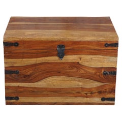 Used Anglo Indian British Colonial Style Sheesham Blanket Trunk Chest Coffee Table