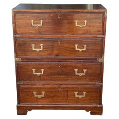 Anglo Indian campaign chest in two parts late 19th century