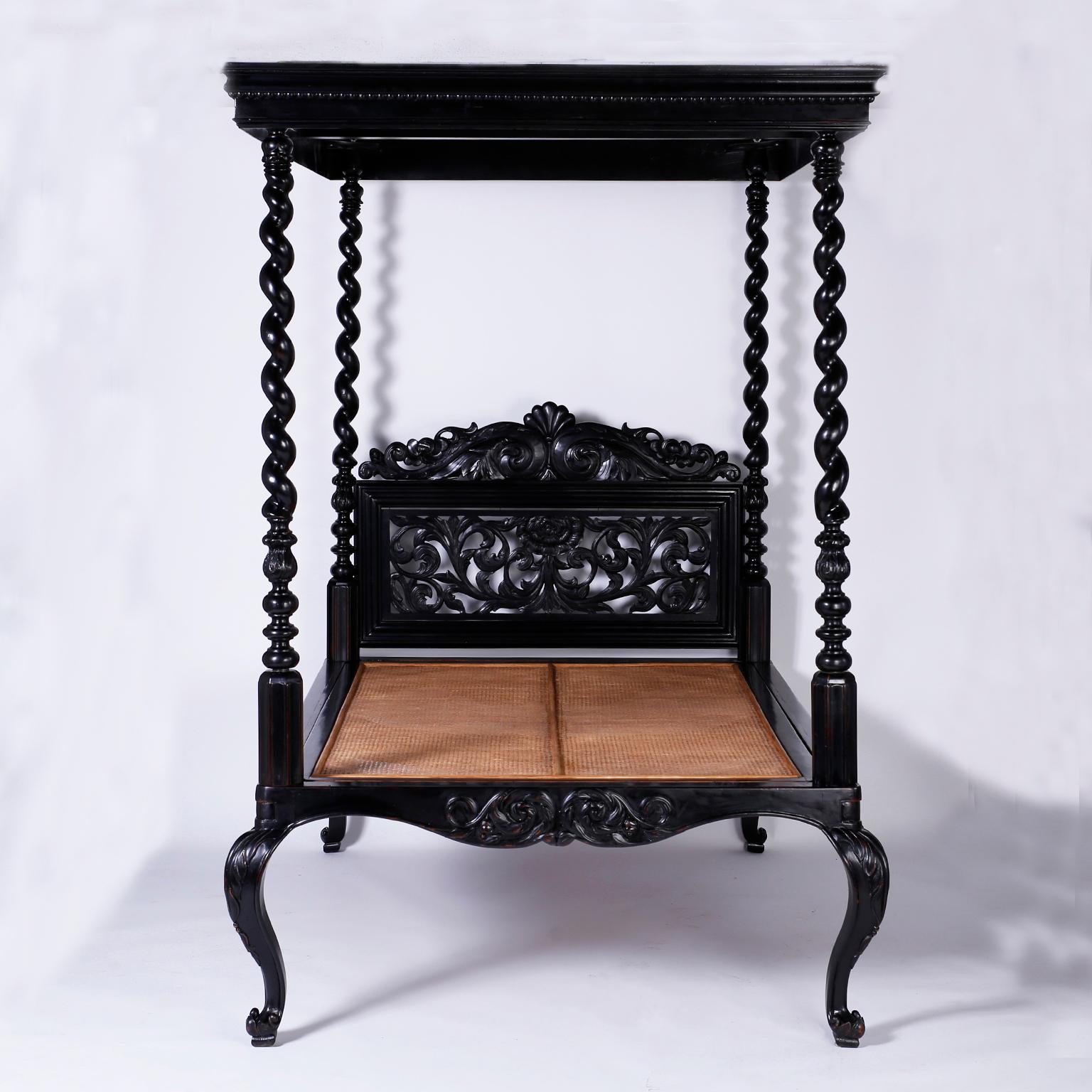 Impressive antique Anglo Indian ebonized mahogany 4