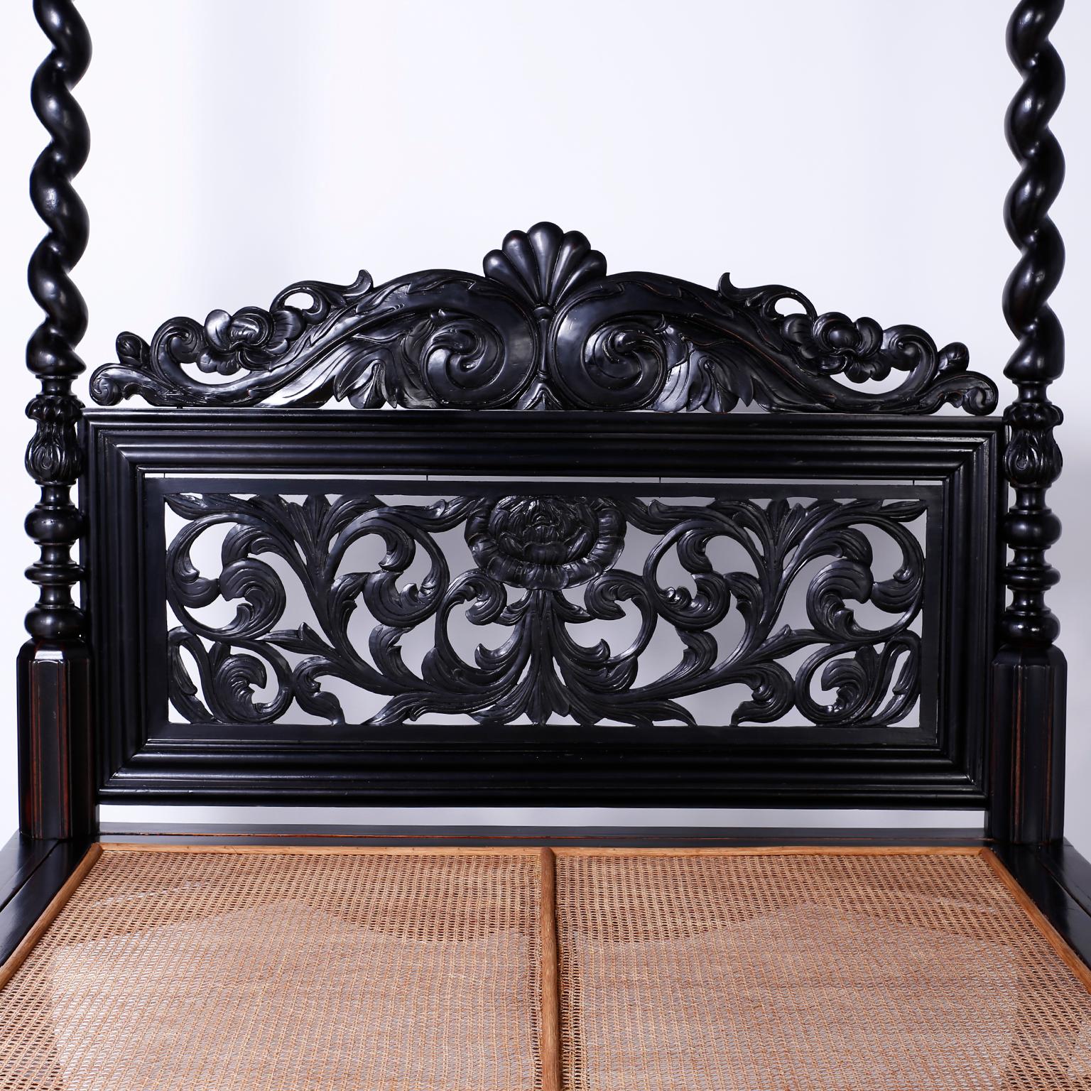 Anglo Indian Canopy Bed In Good Condition In Palm Beach, FL