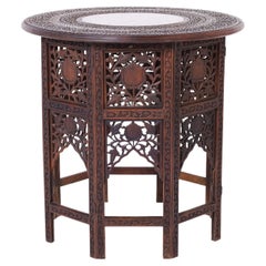 Anglo Indian Carved and Inlaid Stand