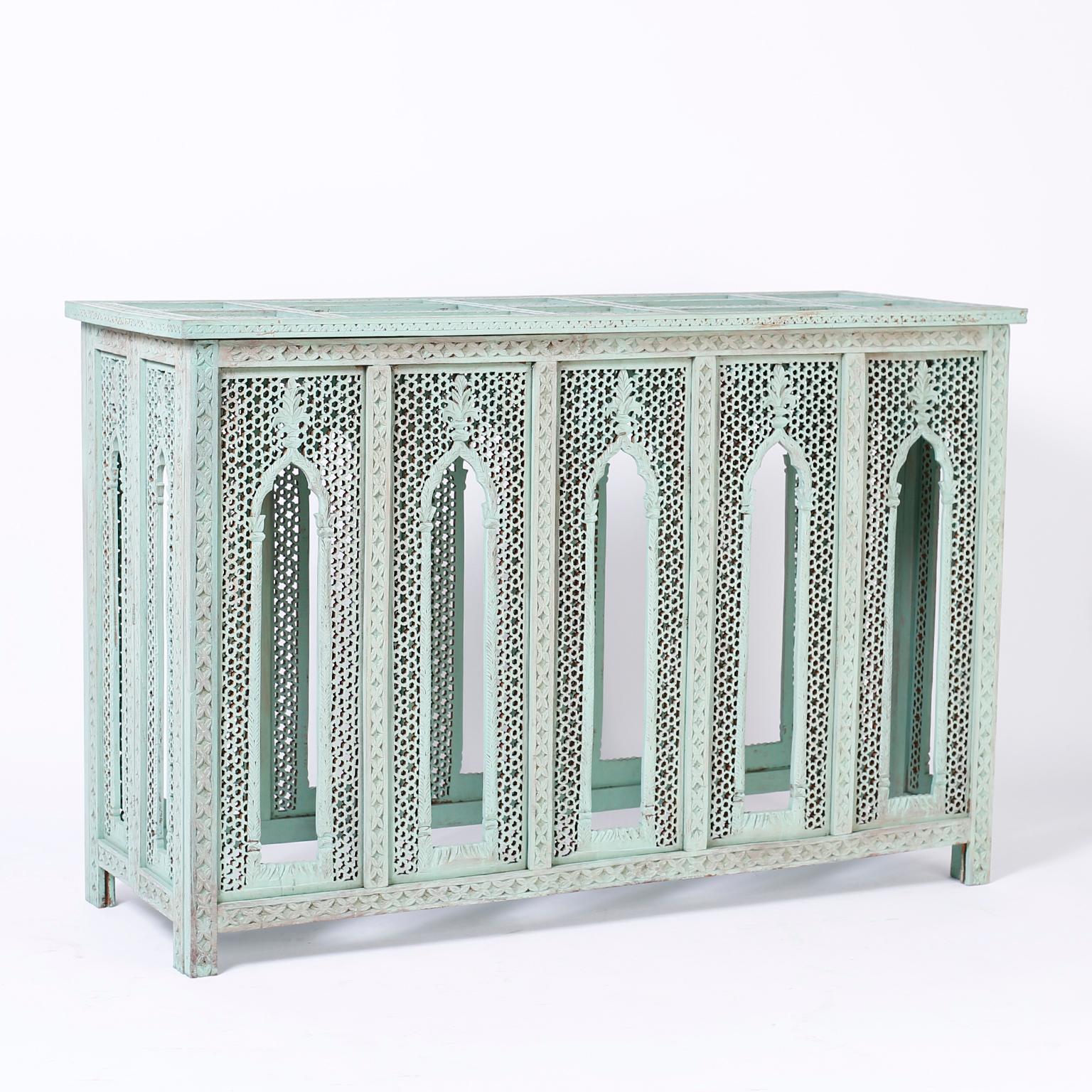 Anglo-Indian Carved and painted Console In Good Condition In Palm Beach, FL