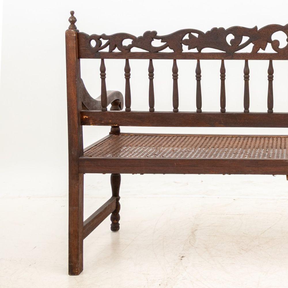 Anglo-Indian Carved Hardwood Hall Bench For Sale 2