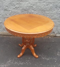 Anglo-Indian Carved Hardwood Round Center Table