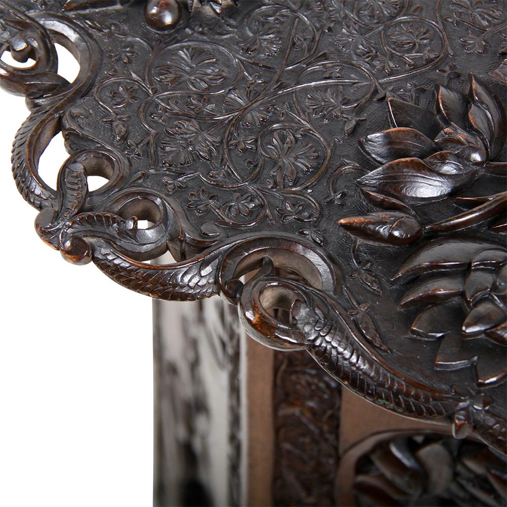 Anglo-Indian Carved Hardwood Side Table 2