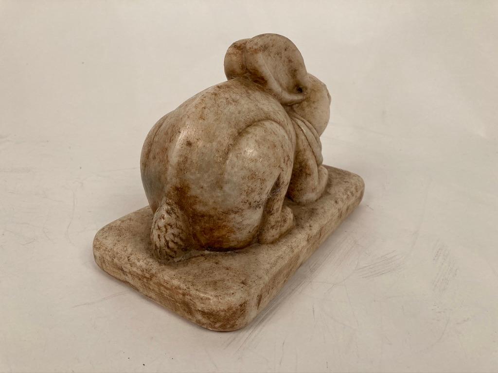 Anglo-Indian Carved Marble Figure of a Rabbit - 2023 is the Year Of The Rabbit! For Sale 6