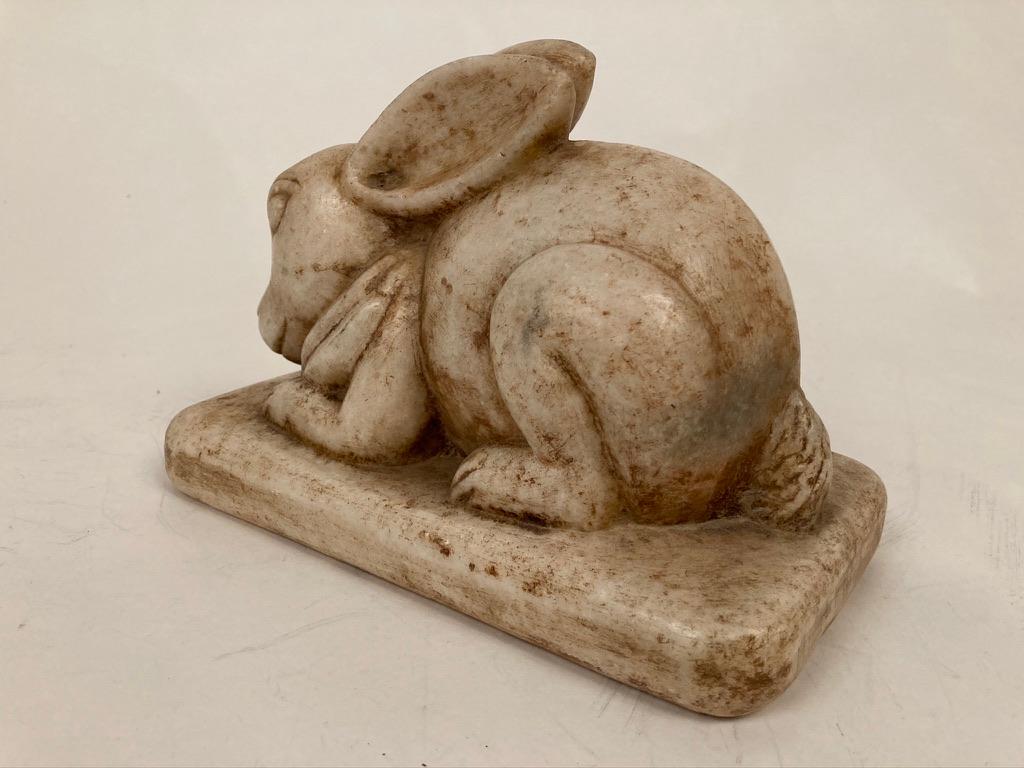 Anglo-Indian Carved Marble Figure of a Rabbit - 2023 is the Year Of The Rabbit! For Sale 8