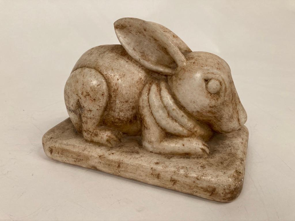 2023 is the Year Of The Rabbit!!
Charming Anglo-Indian hand carved marble rabbit. A wonderful piece of animal sculpture that will bring some joy into your space. Great gift idea for the animal lover in your life. Also will make a great door-stop.