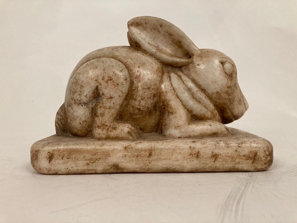 Anglo-Indian Carved Marble Figure of a Rabbit - 2023 is the Year Of The Rabbit! For Sale 2