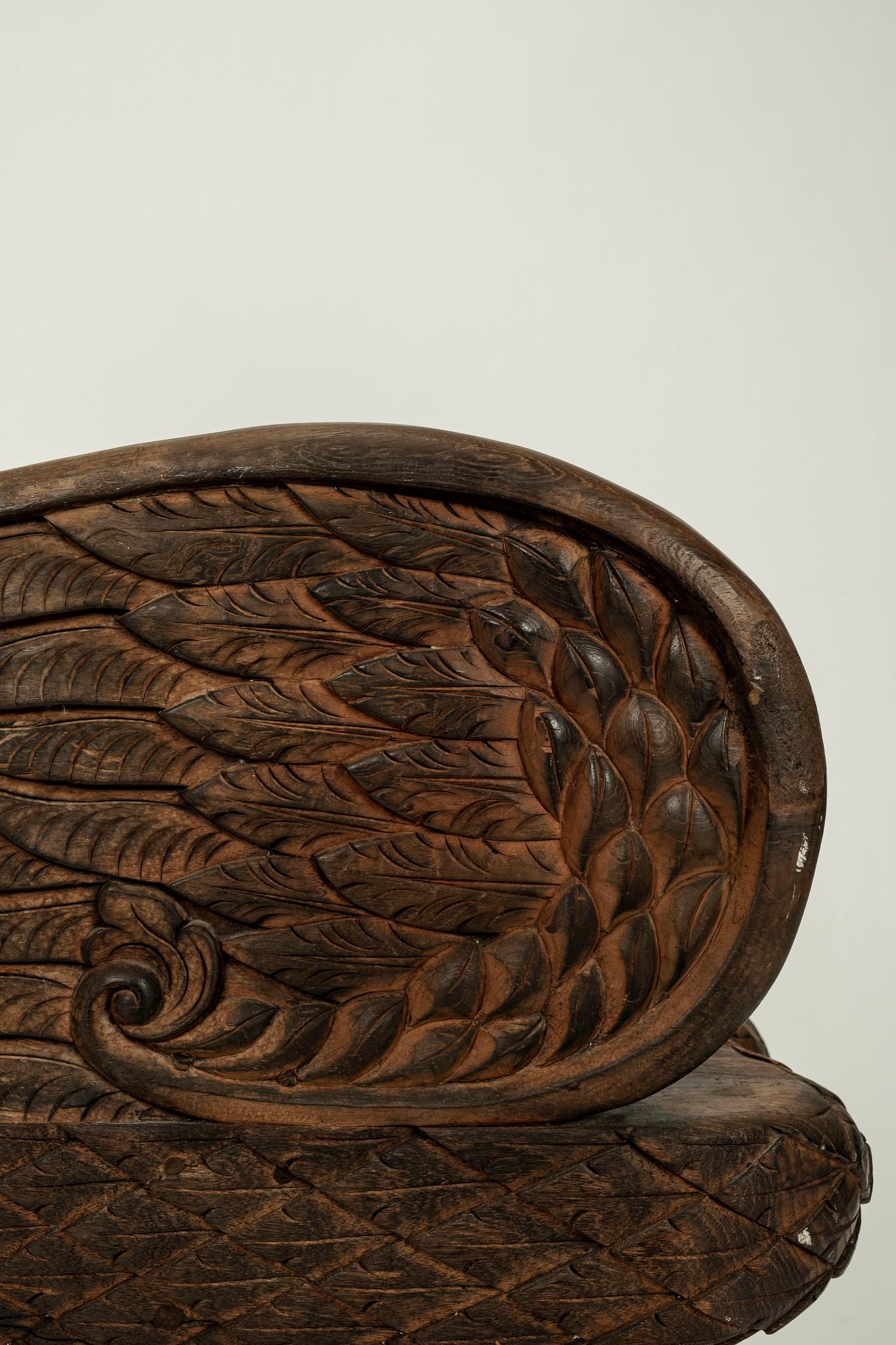 Anglo-Indian Carved Peacock Chair For Sale 3