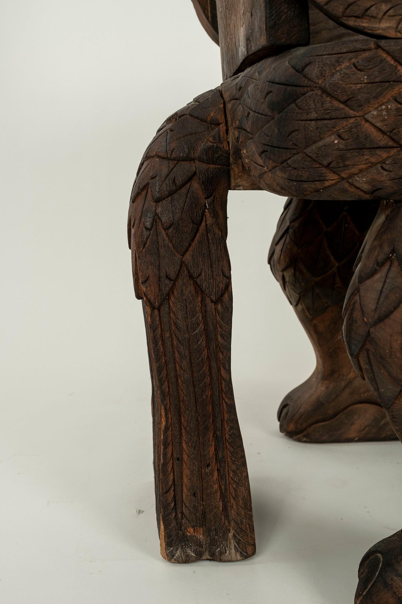 Anglo-Indian Carved Peacock Chair For Sale 4