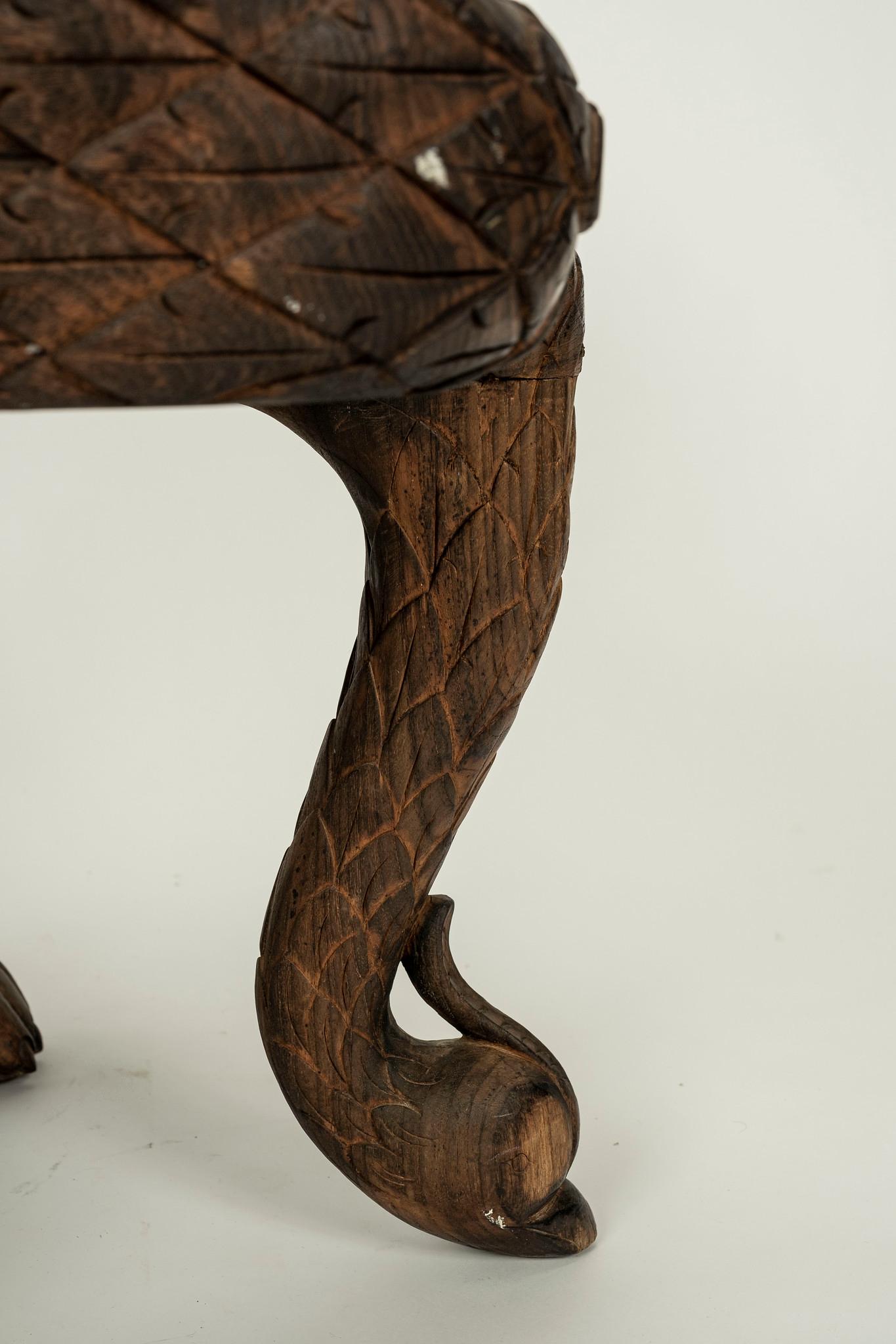 Anglo-Indian Carved Peacock Chair For Sale 7