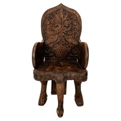 Anglo-Indian Carved Peacock Chair