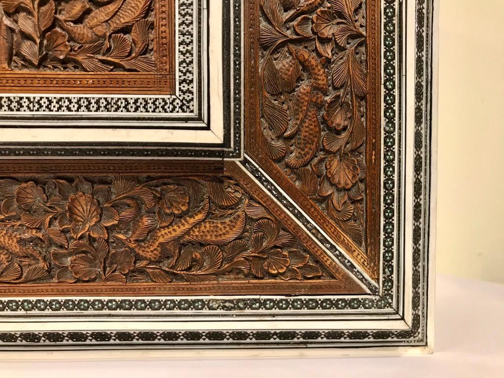 Anglo-Indian Carved Sandalwood and Bone Sadeli Inlaid Box 3