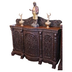 Anglo Indian Carved Sideboard Cabinet Padouk 1860