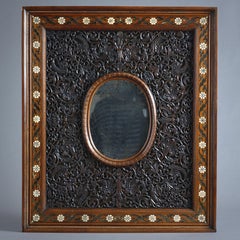 Anglo-Indian Carved Teak Mirror