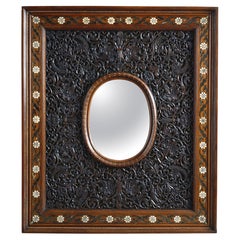 Anglo-Indian Carved Teak Mirror
