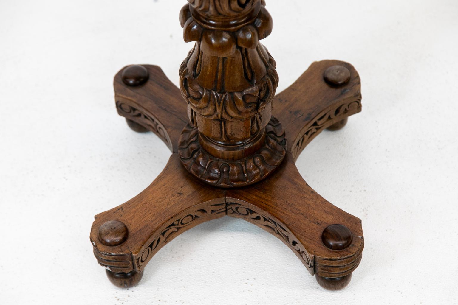 Hand-Carved Anglo Indian Carved Tilt Top Table For Sale