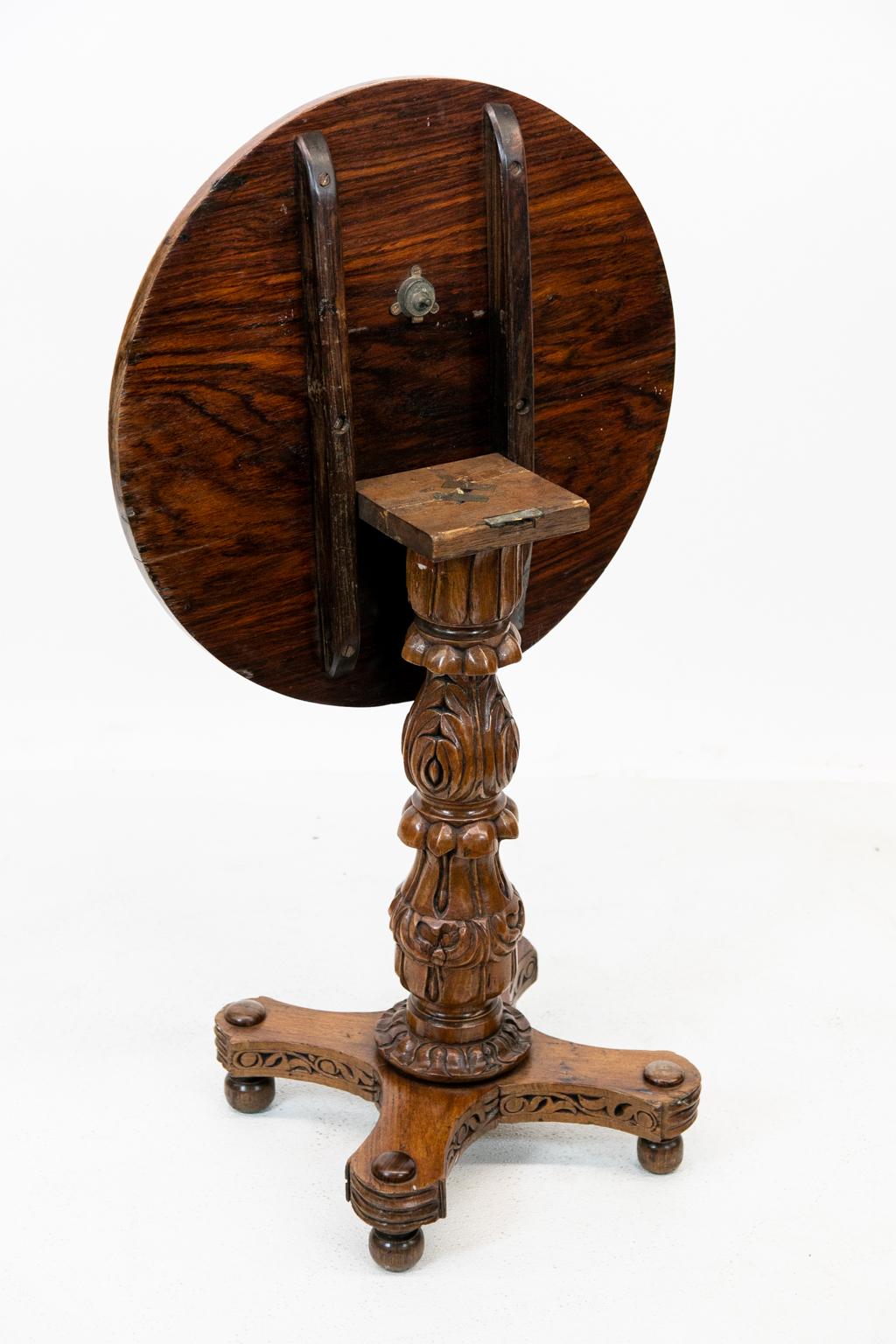 Anglo Indian Carved Tilt Top Table For Sale 1