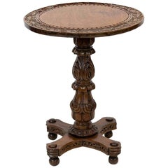 Used Anglo Indian Carved Tilt Top Table