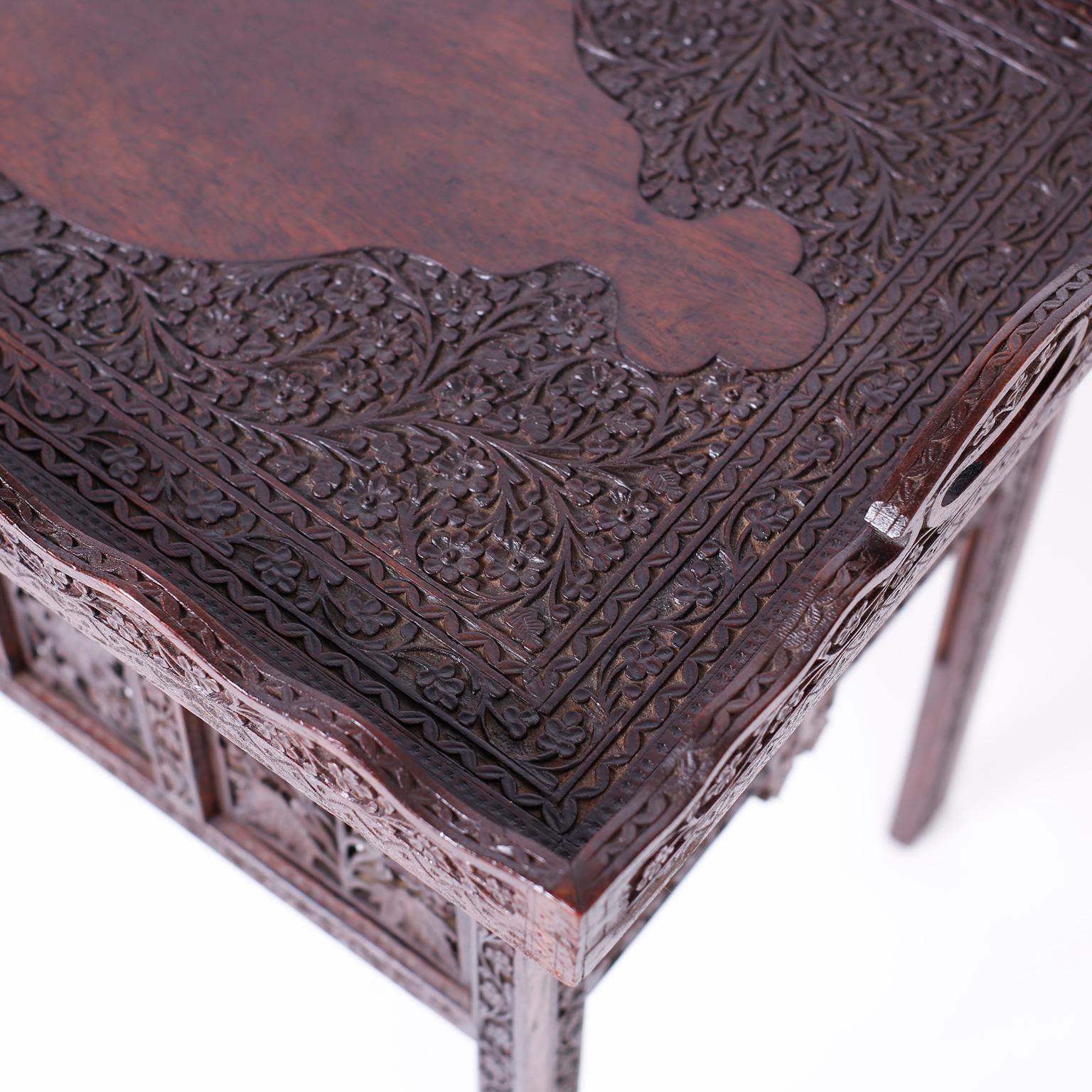Anglo-Indian Anglo Indian Carved Tray Table