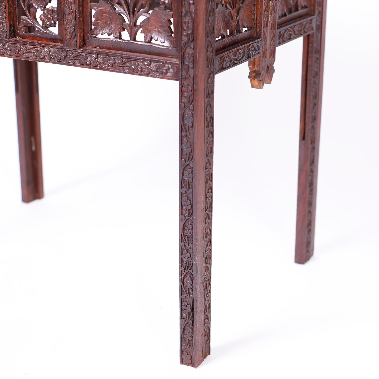 Anglo Indian Carved Tray Table In Good Condition In Palm Beach, FL