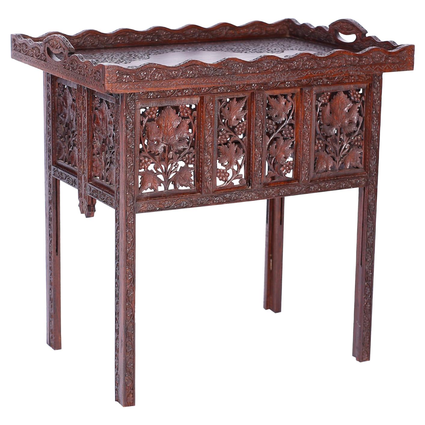 Anglo Indian Carved Tray Table