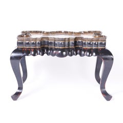 Anglo-Indian Carved Wood and Kashmiri Decorated Coffee Table