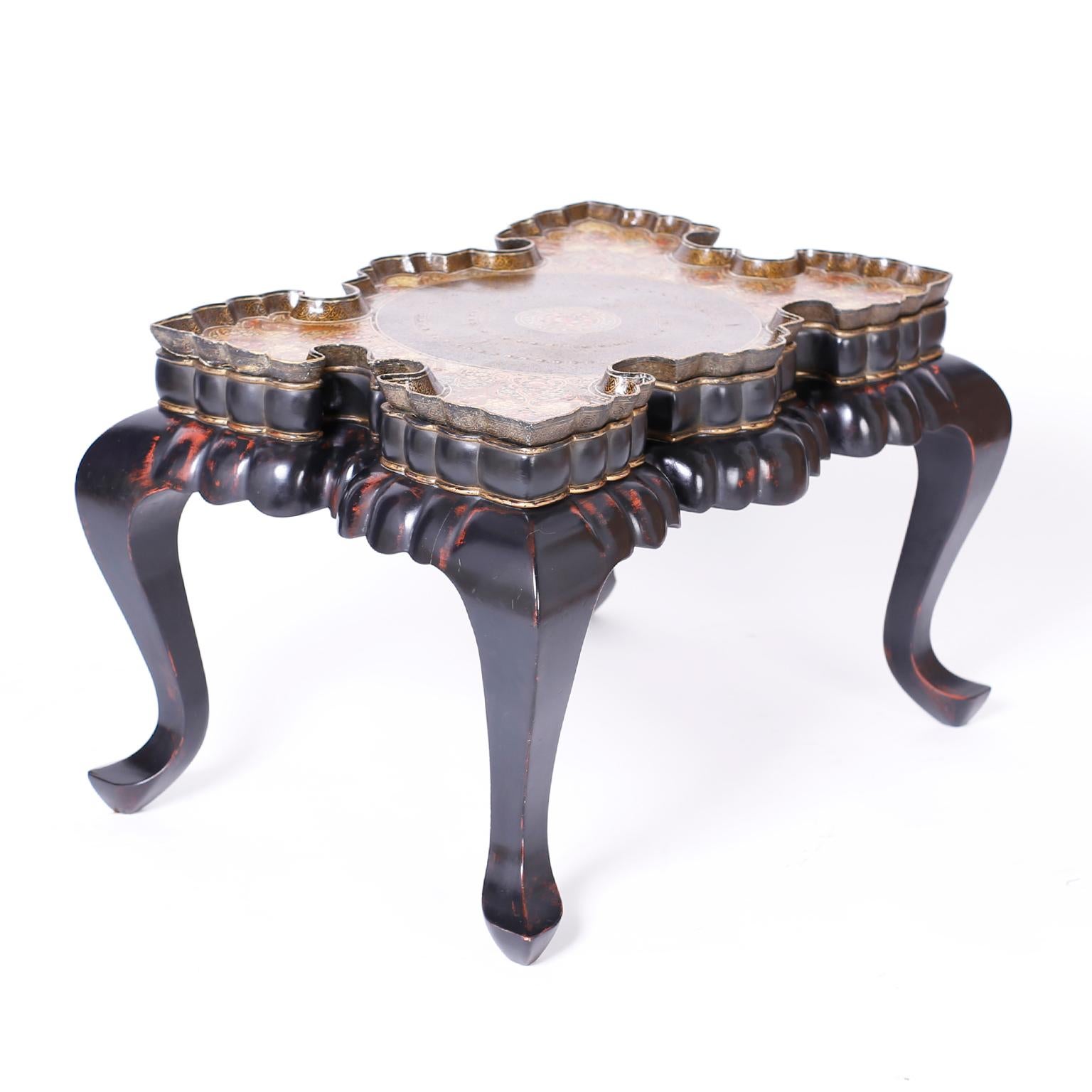indian carved coffee table