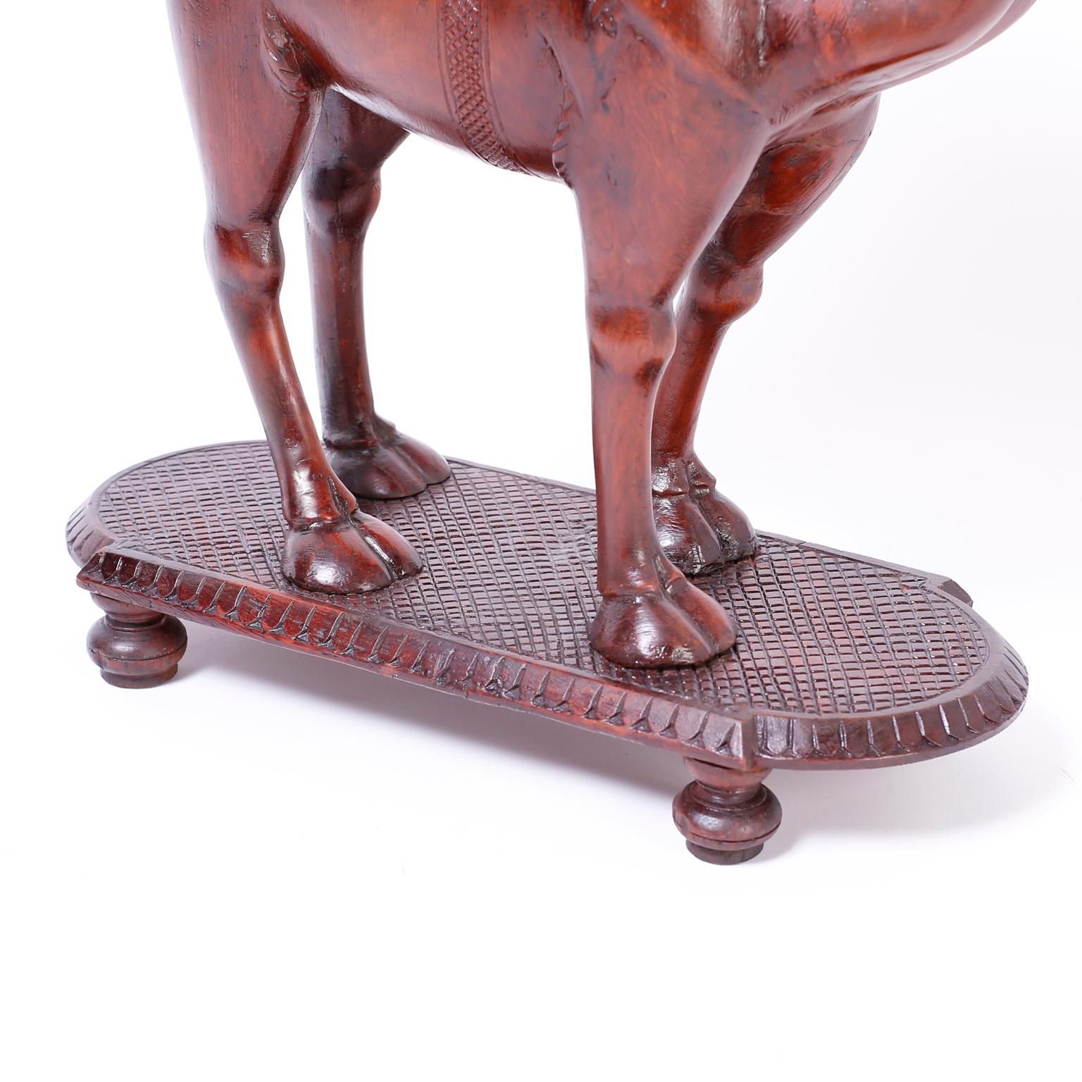 Mahogany Anglo-Indian Carved Wood Camel Stand