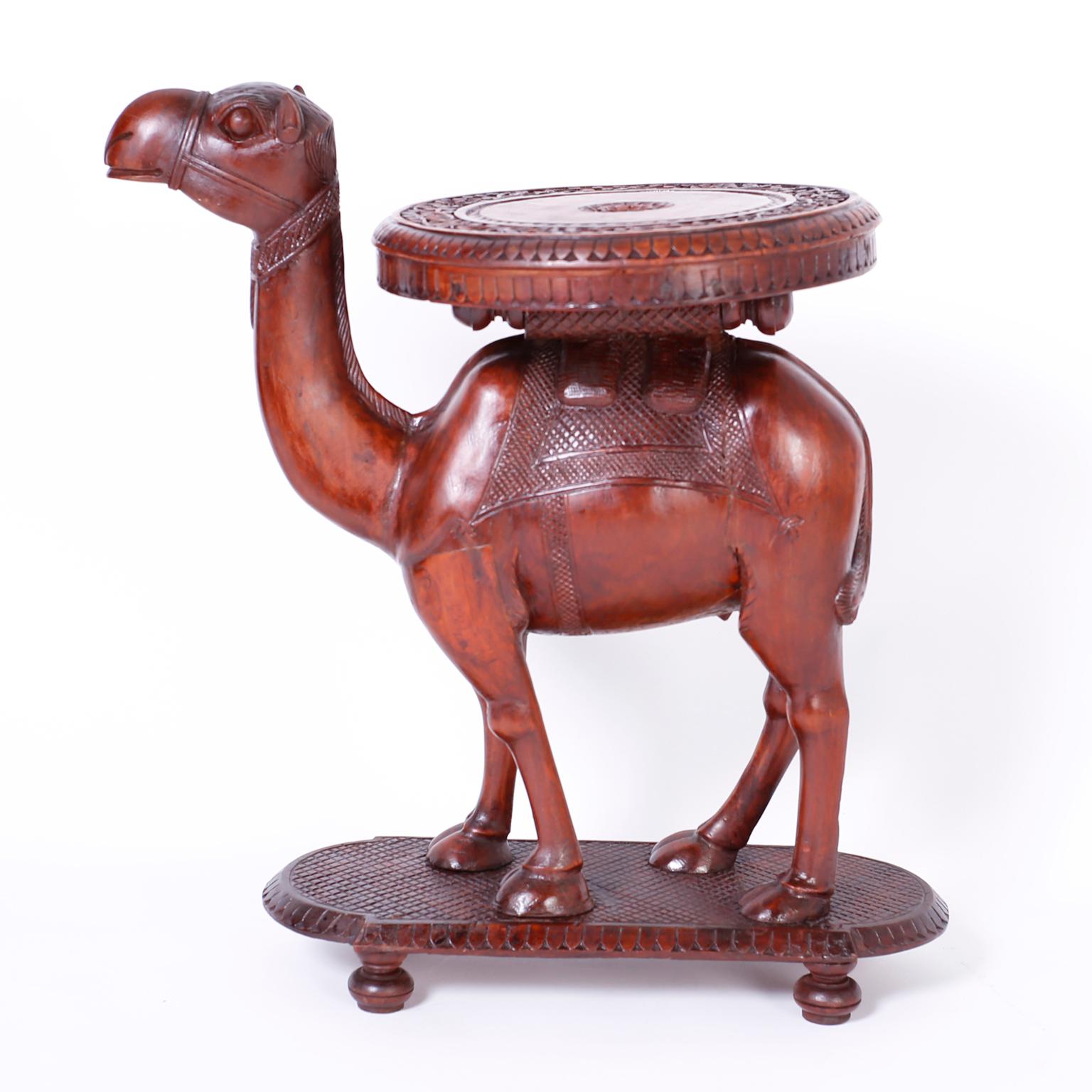 Anglo-Indian Carved Wood Camel Stand 3