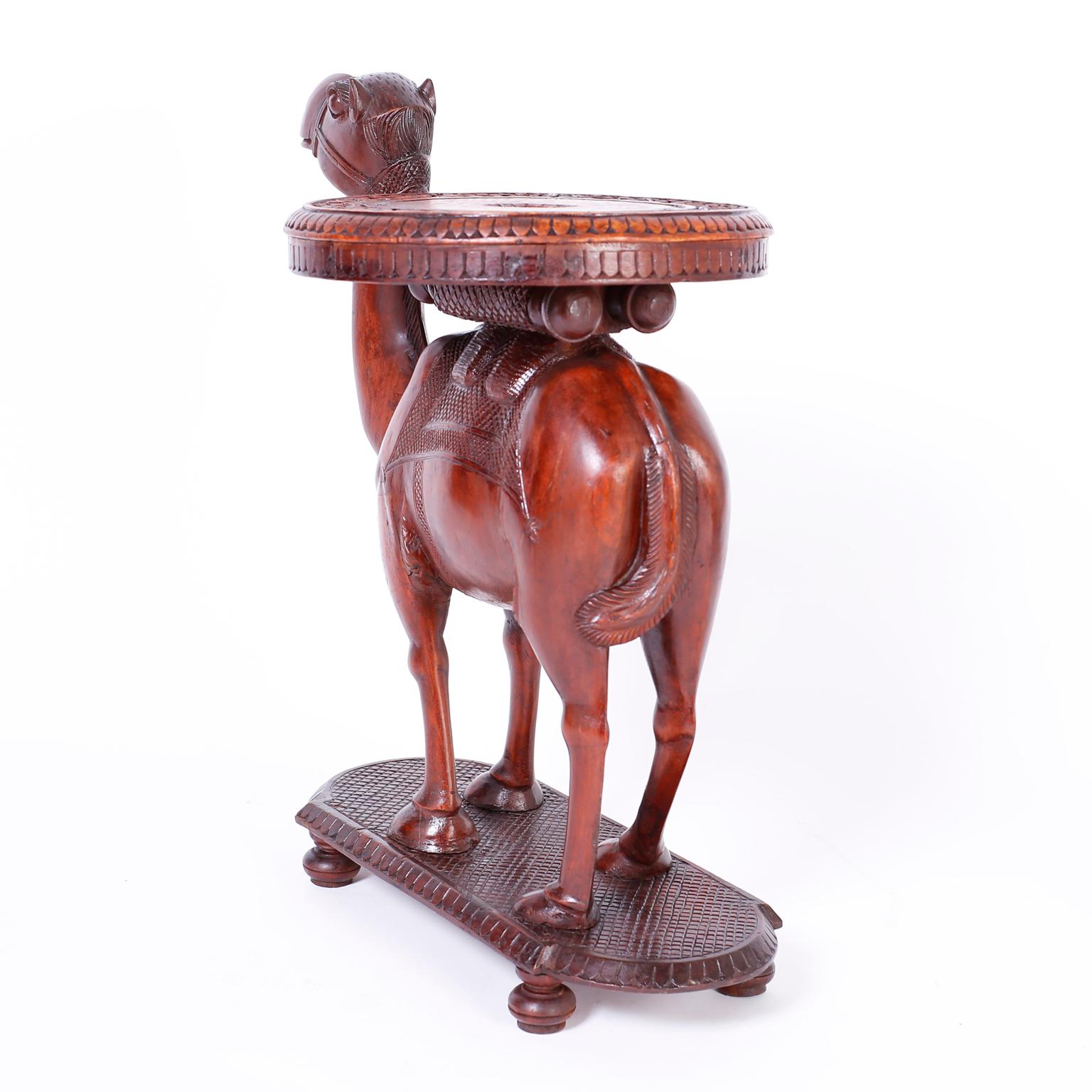 Anglo-Indian Carved Wood Camel Stand 4