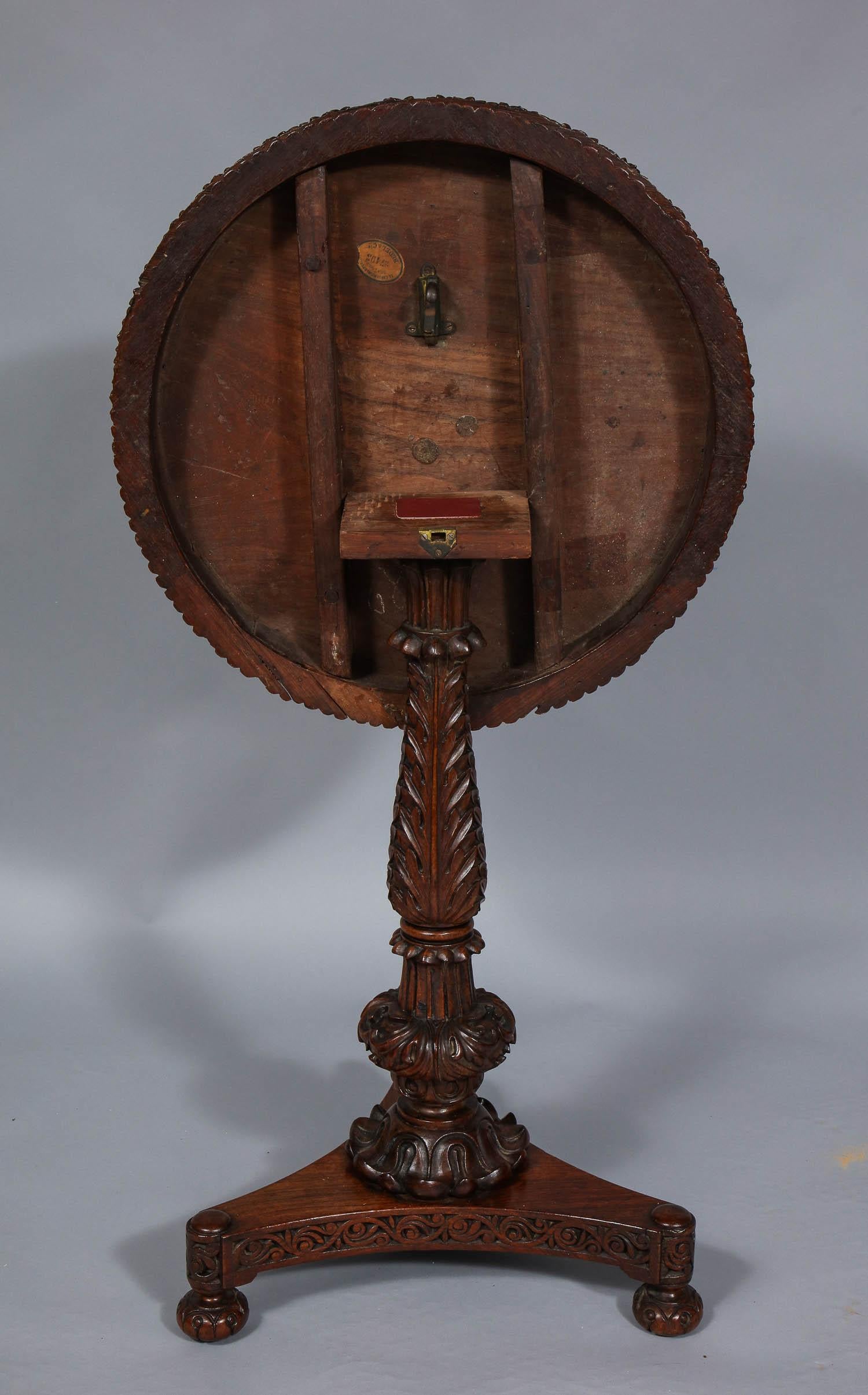 Rosewood Anglo-Indian Circular Table