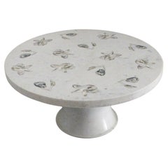 Anglo-Indian Coffee Table, Magnolia Marble Center Table