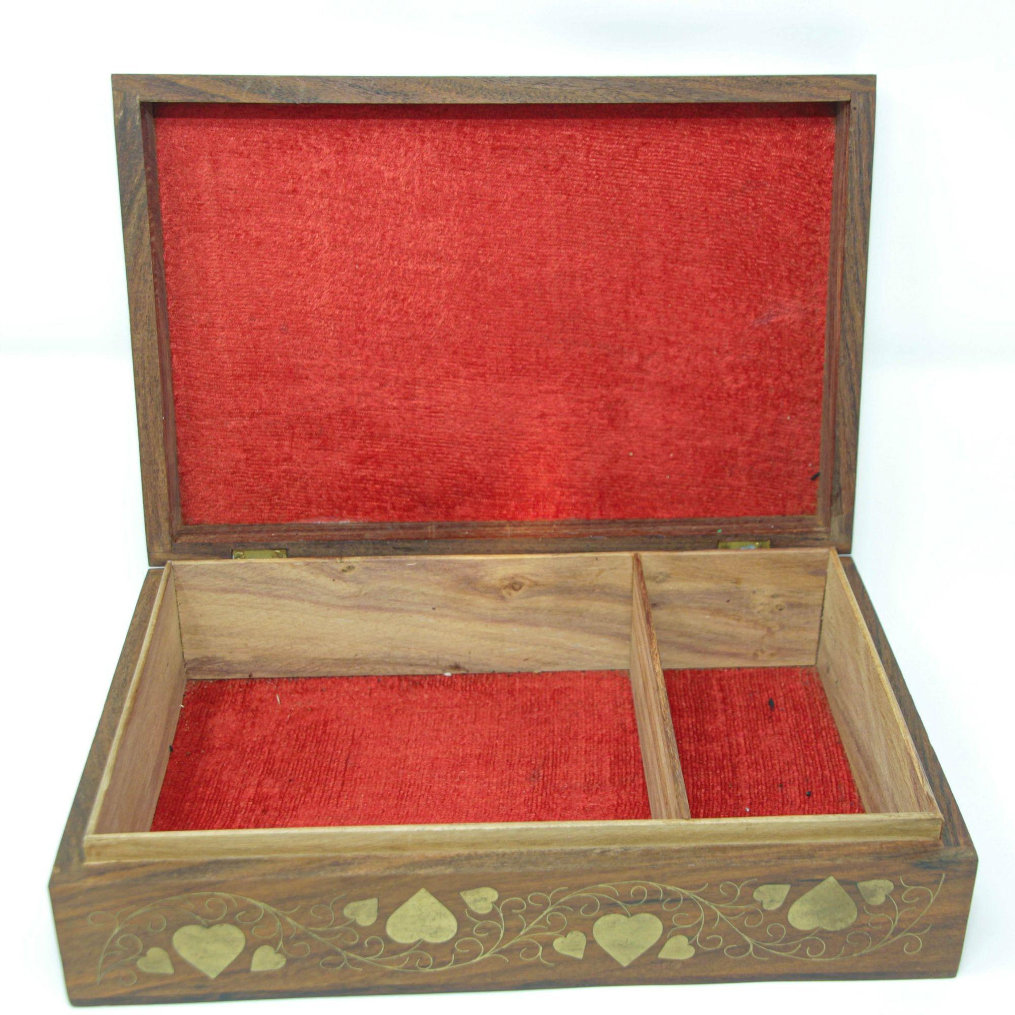 Anglo-Indian Anglo Indian Colonial Brass Inlaid Teak Jewelry Box For Sale