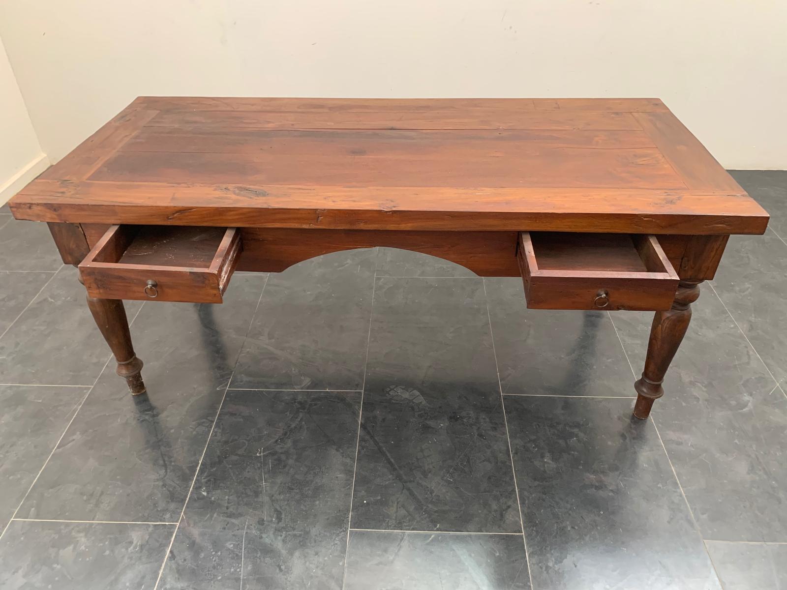 Scrivania anglo-indiana Coloni in teak, 1890 in vendita 4