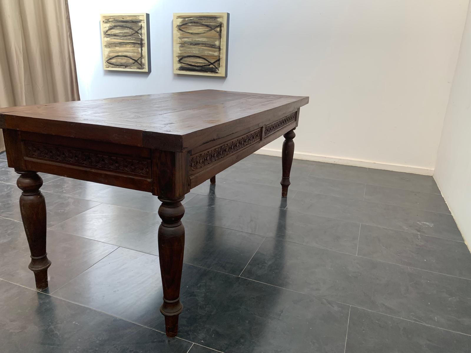 Scrivania anglo-indiana Coloni in teak, 1890 in vendita 1
