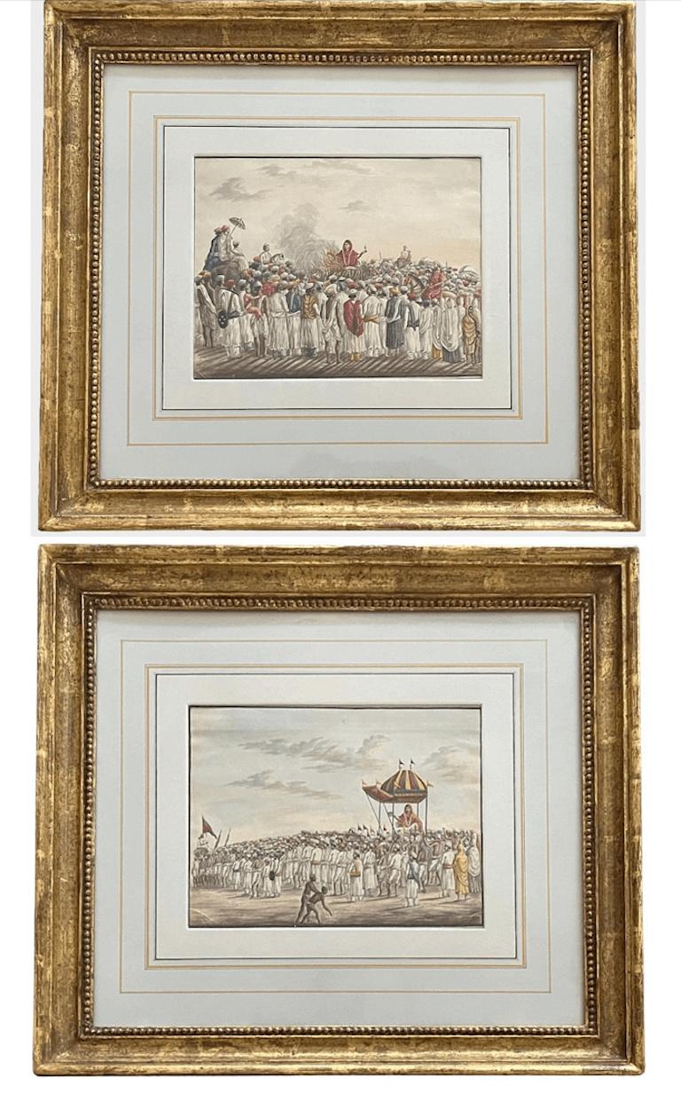 Anglo-Indian Company School Suttee Watercolour Paintings, C. 1810 For Sale 8