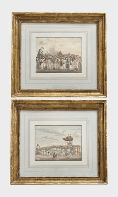 Anglo-Indian Company School Suttee Watercolour Paintings, C. 1810