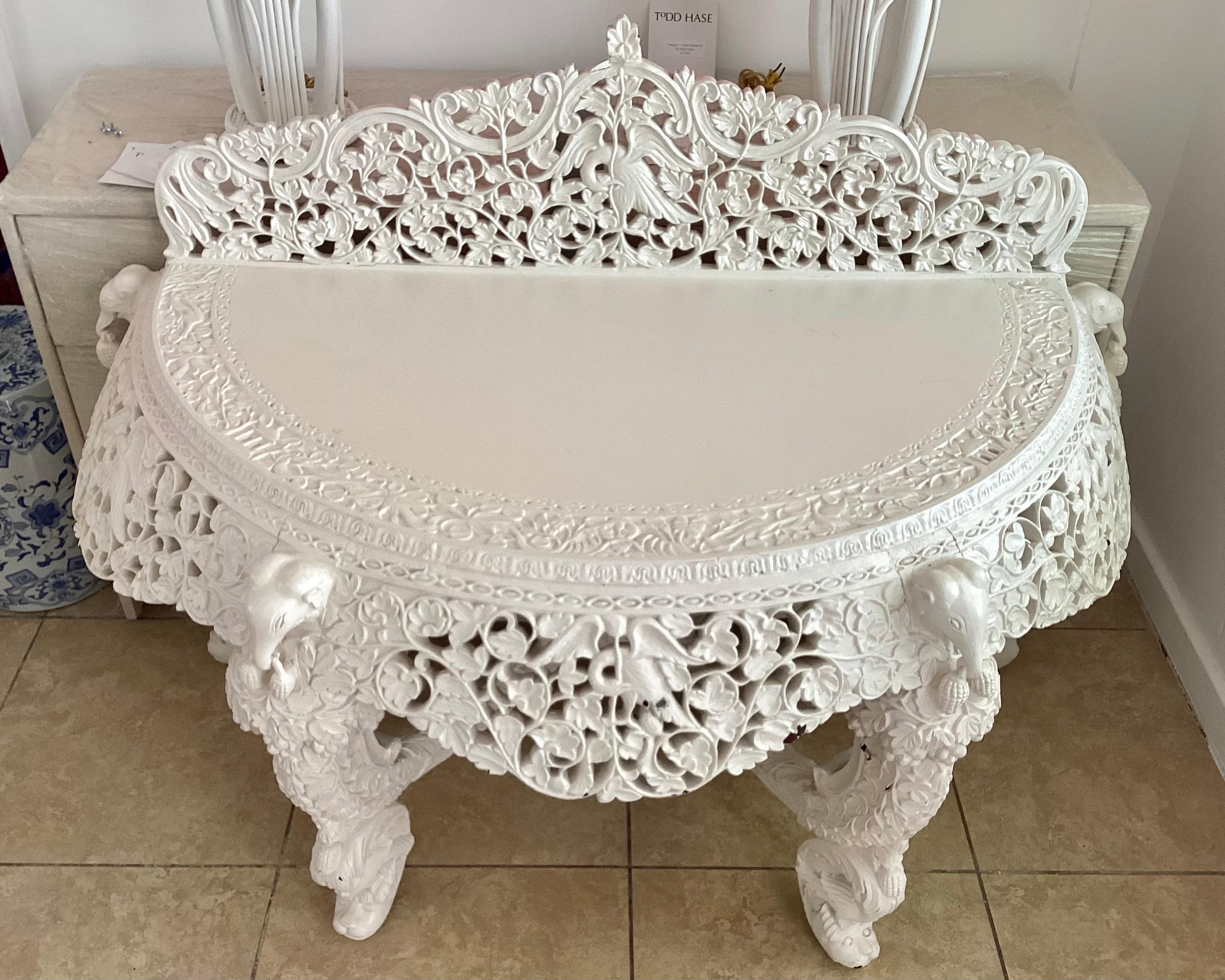 Anglo Indian Console Table in Ivory Lacquer For Sale at 1stDibs