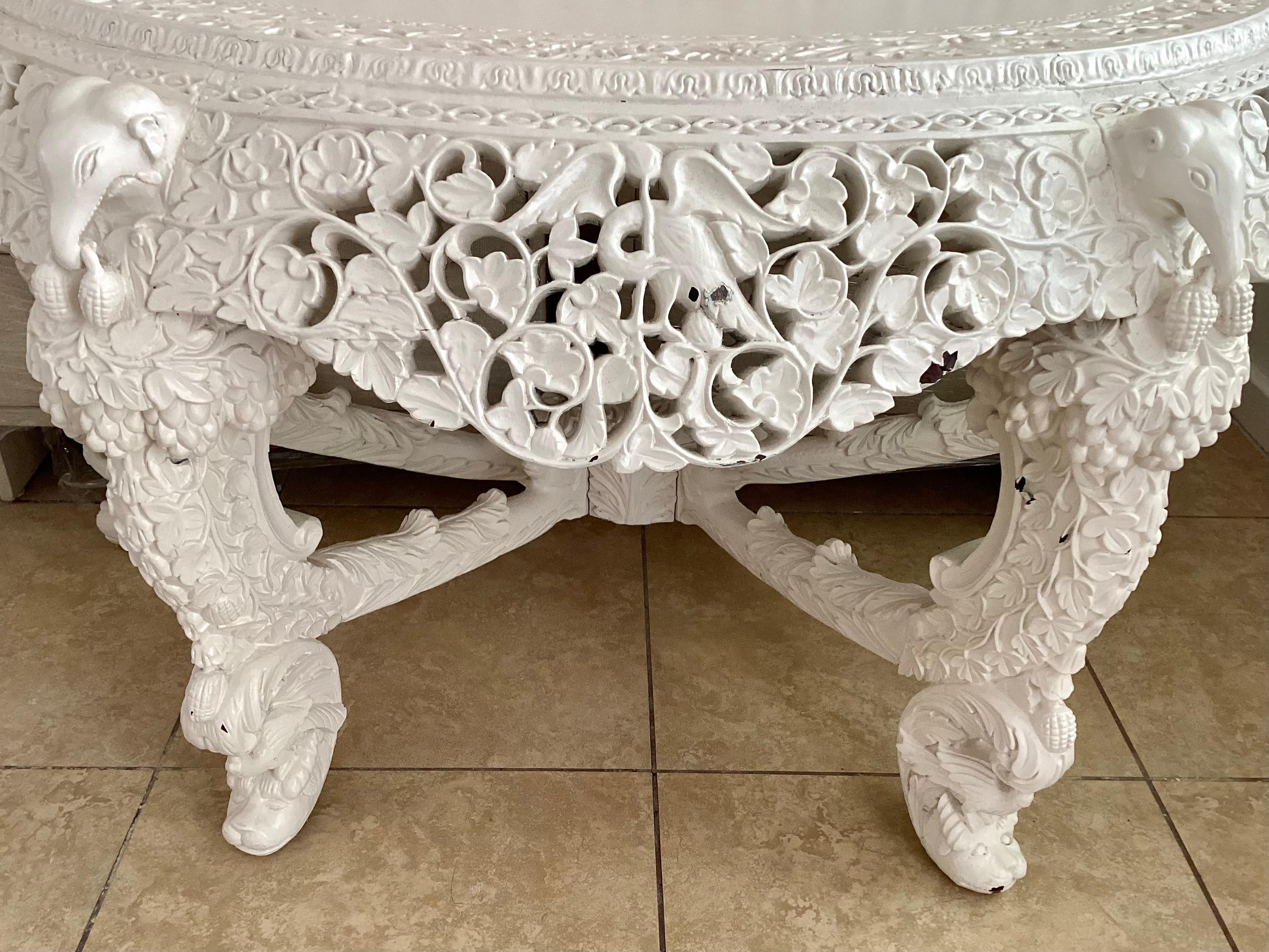 Anglo Indian Console Table in Ivory Lacquer For Sale 2