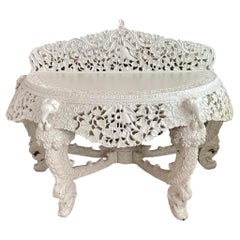 Anglo Indian Console Table in Ivory Lacquer