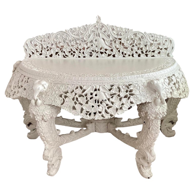 Anglo Indian Console Table in Ivory Lacquer For Sale at 1stDibs